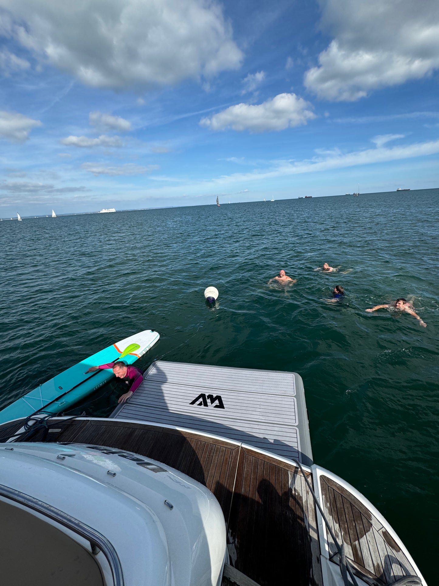 Yacht charter Solent swimming in the sea